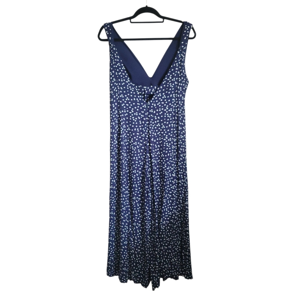 Anthropologie HD in Paris Tallulah Polka Dot Wide Leg Jumpsuit Navy Size 12P - Picture 9 of 12